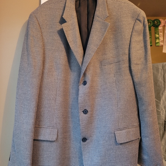 Men's Sport Coat, Suit Jacket, Blazer 2XLT Gray/Black Checked - Picture 12 of 12